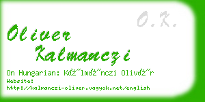 oliver kalmanczi business card